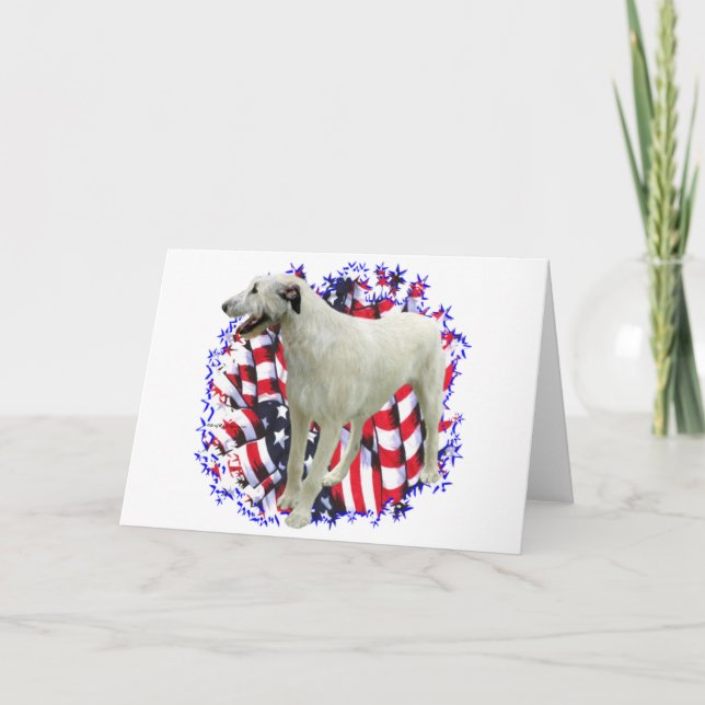 Irish Wolfhound Patriot Card (Front)
