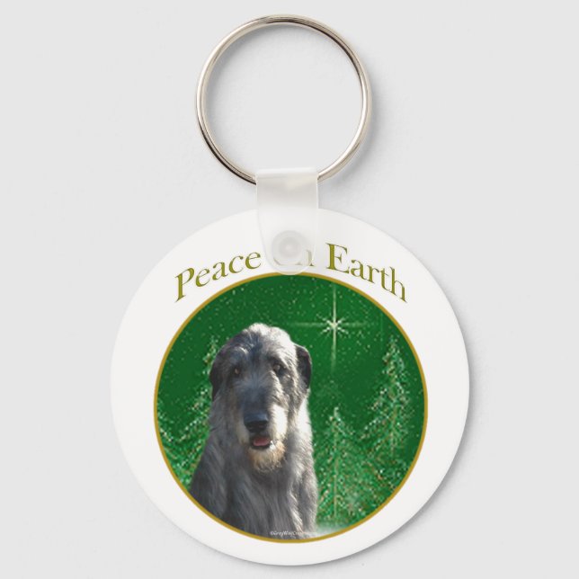 Irish Wolfhound Peace Key Ring (Front)