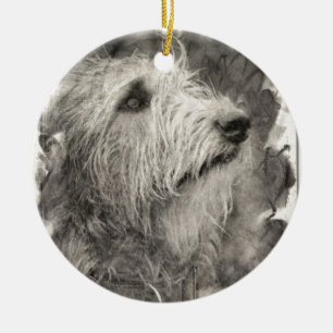 Irish Wolfhound perfect pose Ceramic Tree Decoration