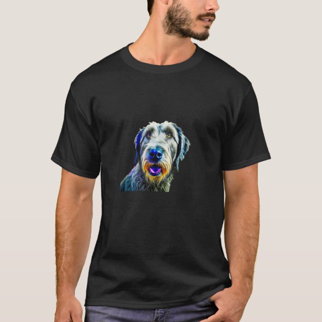 Irish Wolfhound Pop Art I Dog Lover I Splash Art W T-Shirt (Front)