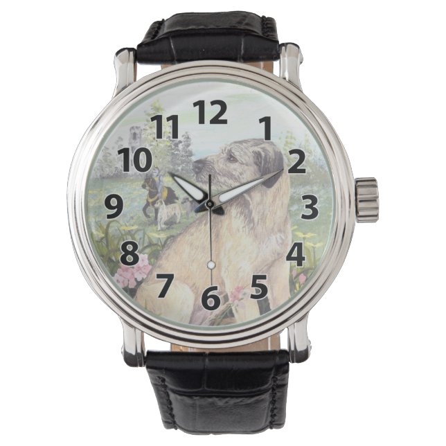 Irish Wolfhound Puppy Dreamer Wristwatch (Front)