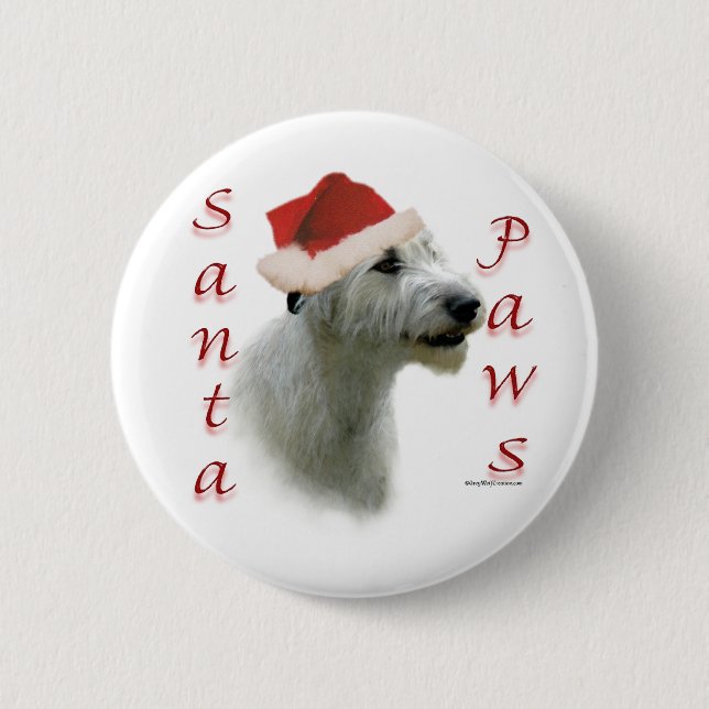 Irish Wolfhound Santa Paws 6 Cm Round Badge (Front)