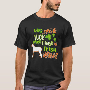 Irish Wolfhound Shamrock St Patricks Day Funny Dog T-Shirt