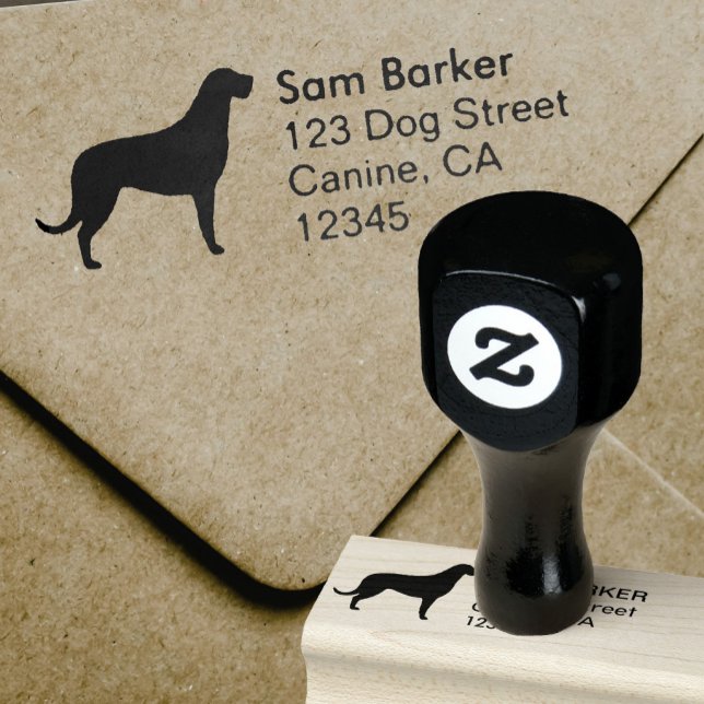 Irish Wolfhound Silhouette Return Address Rubber Stamp (Creator Uploaded)