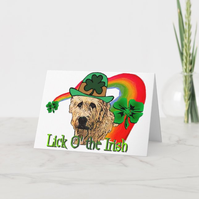 Irish Wolfhound St Patricks Card (Front)