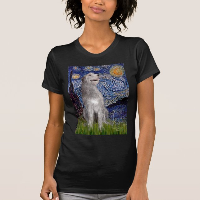 Irish Wolfhound - Starry Night (Vert) T-Shirt (Front)