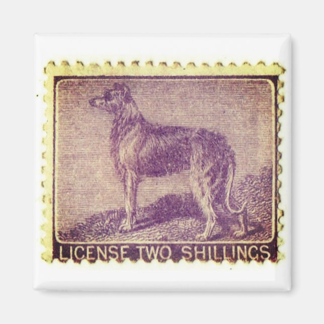 Irish Wolfhound vintage stamp Magnet (Front)