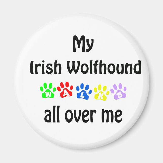 Irish Wolfhound Walks Design Magnet (Front)