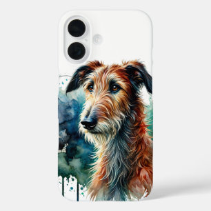 Irish Wolfhound Watercolor Art iPhone 16 Case
