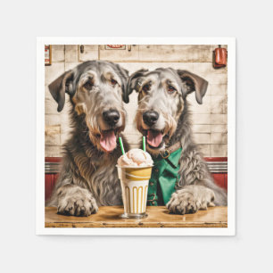 Irish Wolfhounds With Ice Cream Soda Napkin