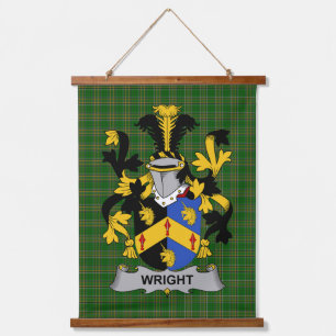 Irish Wright Coat of Arms Family Crest Hanging Tapestry