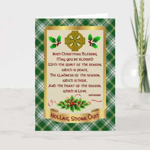 Irish Xmas Blessing/Tartan Personalized Card