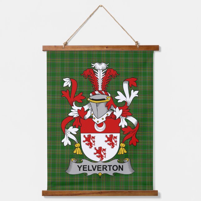 Irish Yelverton Coat of Arms Family Crest Hanging Tapestry (Front)