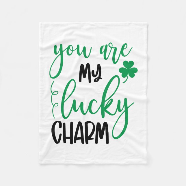 Irish You Are My Lucky Charm Fleece Blanket (Front)