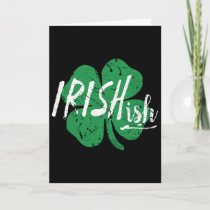 Irishish Word Art St Patricks Day Vintage Shamrock Card