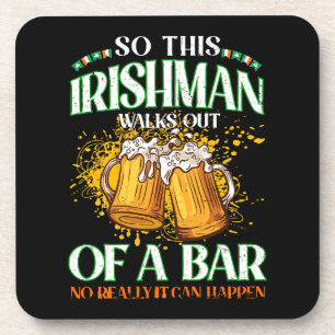 Irishman Drinking Beer St. Patrick's Day Coaster