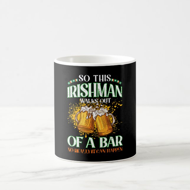 Irishman Drinking Beer St. Patrick's Day Coffee Mug (Center)