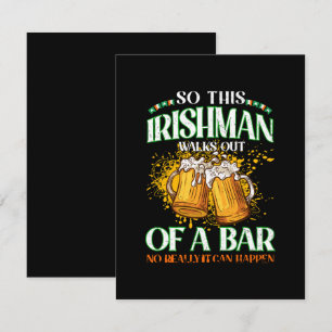 Irishman Drinking Beer St. Patrick's Day Enclosure Card