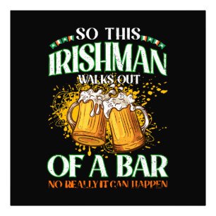 Irishman Drinking Beer St. Patrick's Day Photo Print