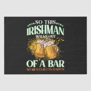 Irishman Drinking Beer St. Patrick's Day Tissue Paper