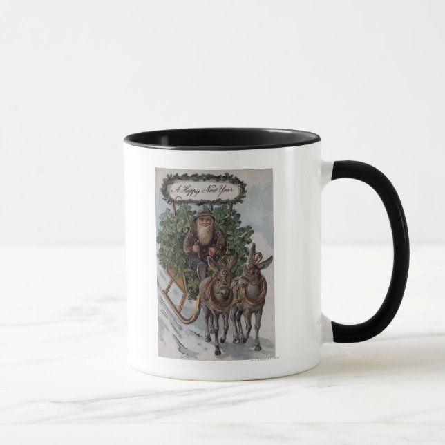 Irishman Driving Sleigh of Shamrocks Mug (Right)