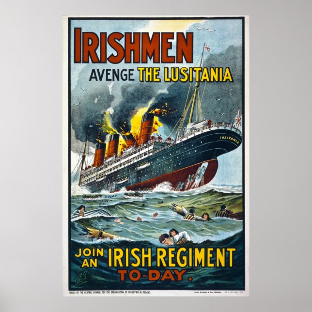 Irishmen Avenge the Lusitania Extra Large Poster (Front)