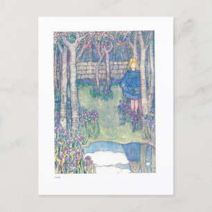 Irisis in the Garden Vintage Illustration Postcard