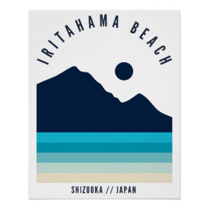 Iritahama Beach Shizuoka Japan Retro Vintage Poster