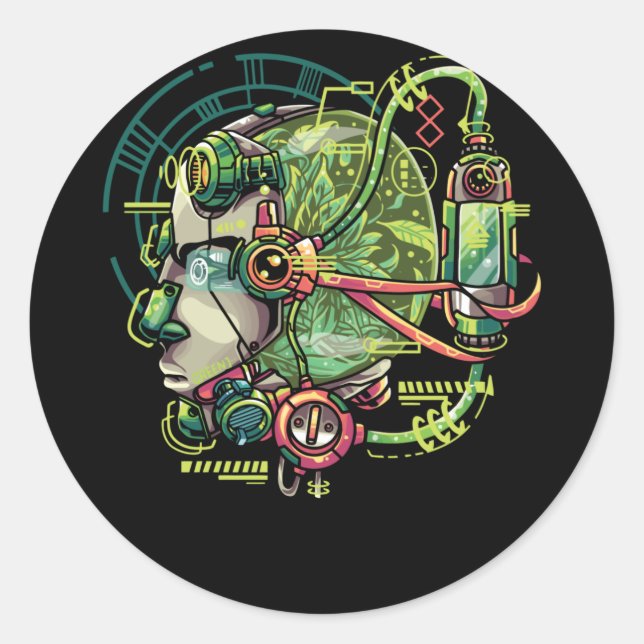 IRobot Go Green Classic Round Sticker (Front)