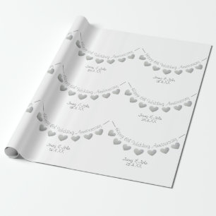 Iron 6th wedding anniversary bunting design wrapping paper