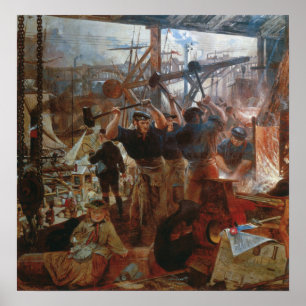 Iron and Coal, William Bell Scott Industrial Age Poster