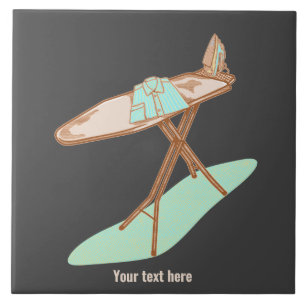 Iron and ironing board household chores ceramic tile