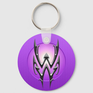 Iron Aquarius Symbol, purple Key Ring