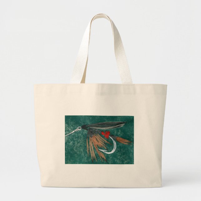 "Iron Blue Dun" Wet Fly Jumbo Tote (Front)