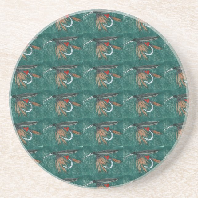 "Iron Blue Dun" Wet Fly Pattern Fly Coaster (Front)