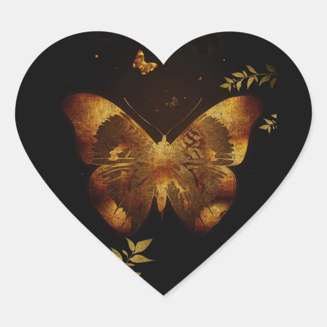 Iron Butterfly Heart Sticker (Front)