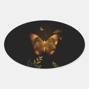 Iron Butterfly Oval Sticker