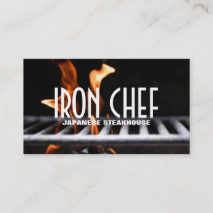 Iron Chef Japanese Restaurant Cooking Classes Business Card