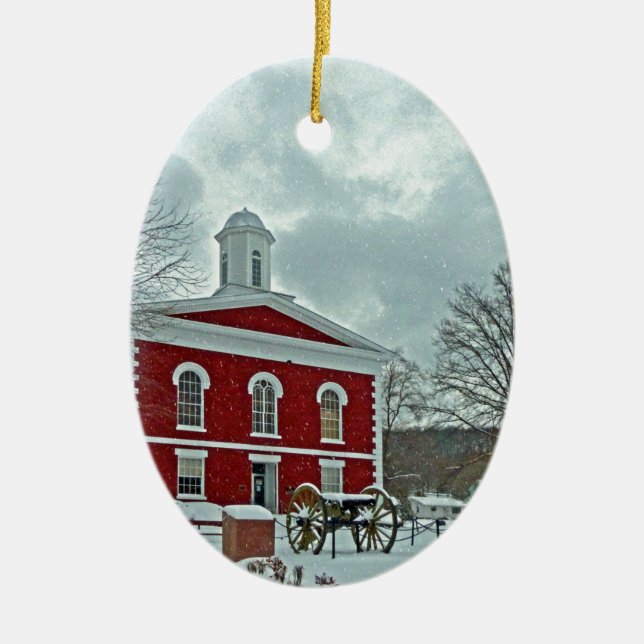 Iron County Courthouse Ceramic Tree Decoration (Front)