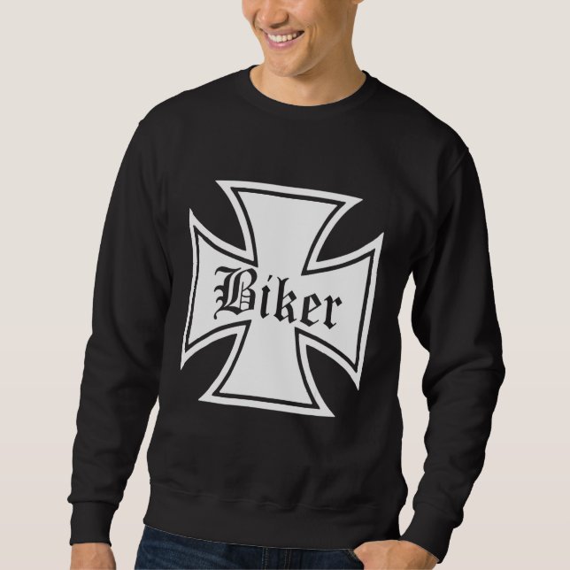 Iron Cross Biker Iron Cross Chopper Skull Bobber B Sweatshirt (Front)