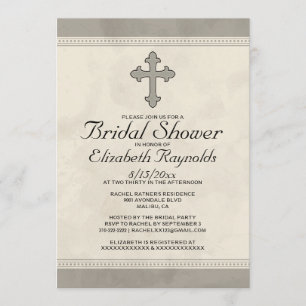 Iron Cross Bridal Shower Invitations