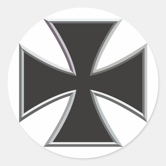 Iron Cross Classic Round Sticker (Front)