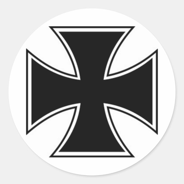 Iron Cross Classic Round Sticker (Front)