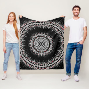 Iron Cross Mandala Fleece Blanket