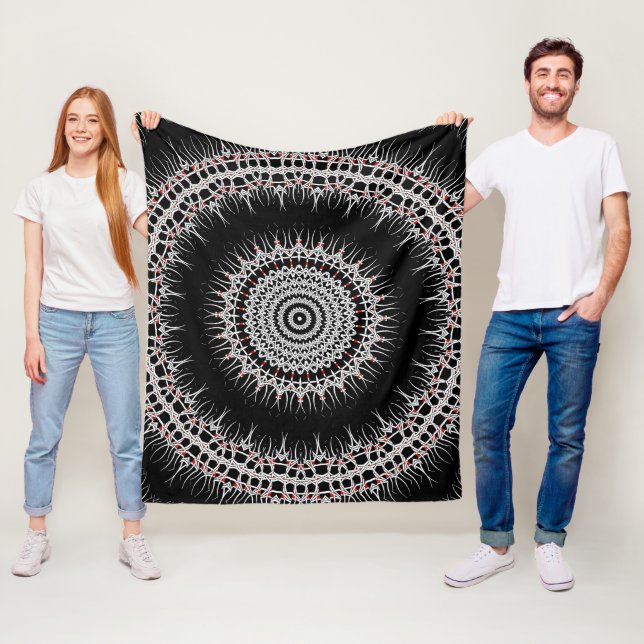 Iron Cross Mandala Fleece Blanket (In Situ)