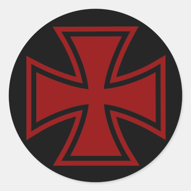 Iron Cross red black Classic Round Sticker (Front)