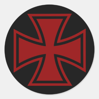 Iron Cross red black Classic Round Sticker