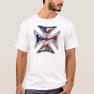 Iron Cross w/ American Flag T-Shirt