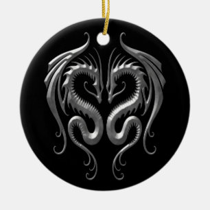 Iron Dragons Ceramic Ornament