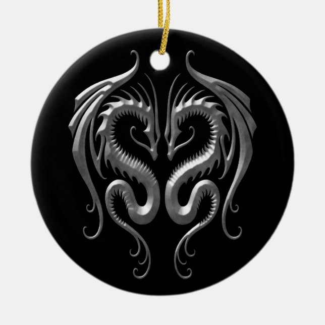 Iron Dragons Ceramic Ornament (Front)